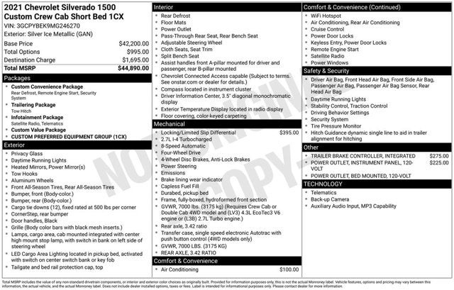 2021 Chevrolet Silverado 1500 4WD Crew Cab 147" Custom