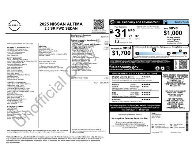 2025 Nissan Altima SR