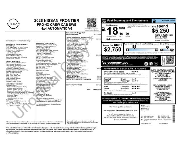 2026 Nissan Frontier PRO-4X w/R Package