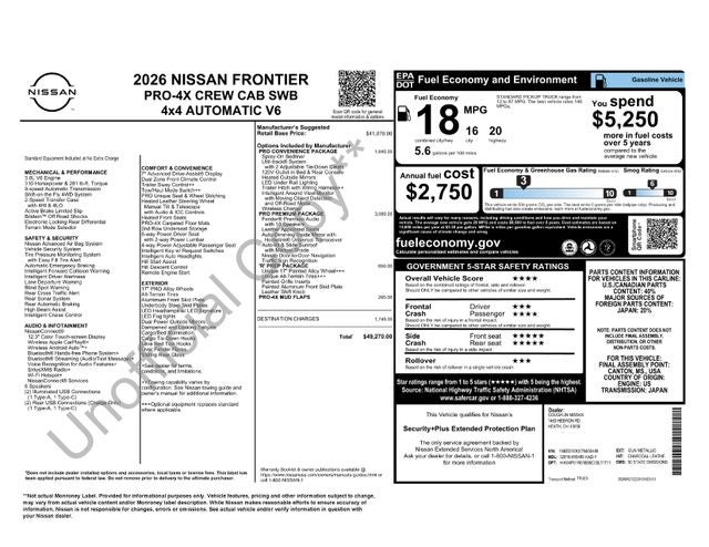 2026 Nissan Frontier PRO-4X w/R Package
