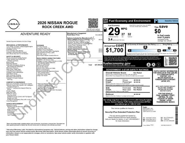 2026 Nissan Rogue Rock Creek