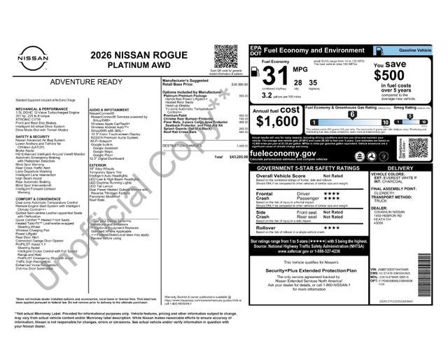 2026 Nissan Rogue Platinum