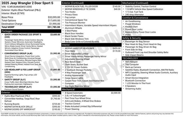 2025 Jeep Wrangler Sport S