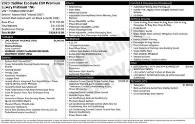 2023 Cadillac Escalade ESV Premium Luxury Platinum
