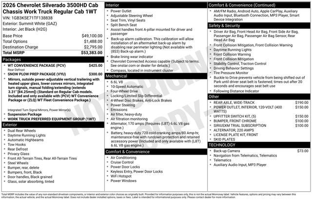 2026 Chevrolet Silverado 3500HD CC Work Truck