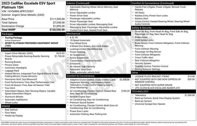 2023 Cadillac Escalade ESV 4WD Sport Platinum
