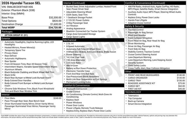 2026 Hyundai Tucson SEL AWD