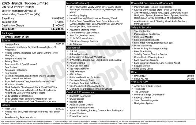 2026 Hyundai Tucson Limited AWD