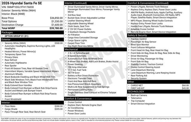 2026 Hyundai Santa Fe SE AWD