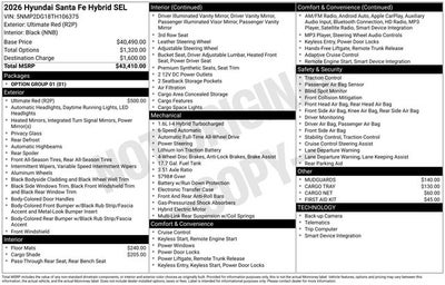 2026 Hyundai Santa Fe Hybrid SEL