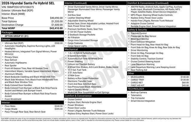 2026 Hyundai Santa Fe Hybrid SEL
