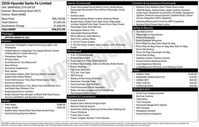 2026 Hyundai Santa Fe Limited AWD