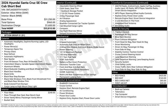 2026 Hyundai Santa Cruz SE AWD