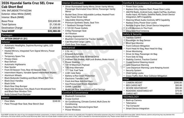 2026 Hyundai Santa Cruz SEL AWD