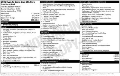 2026 Hyundai Santa Cruz SEL AWD
