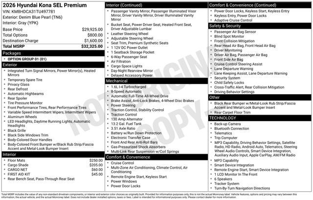 2026 Hyundai Kona SEL Premium
