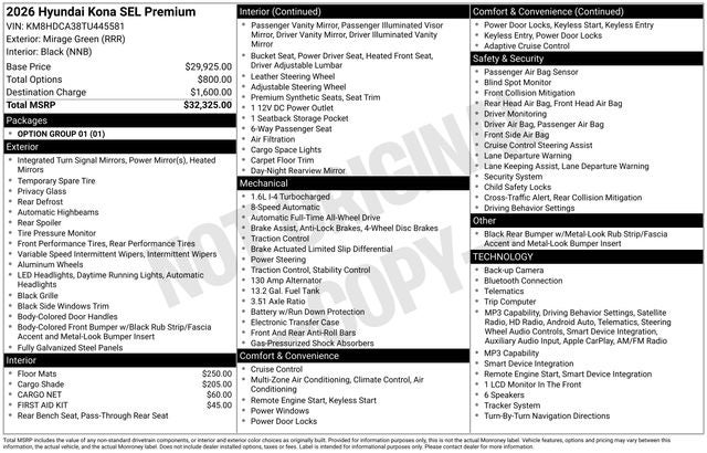 2026 Hyundai Kona SEL Premium