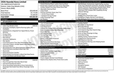 2026 Hyundai Kona Limited FWD