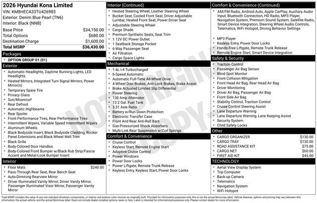 2026 Hyundai Kona Limited AWD