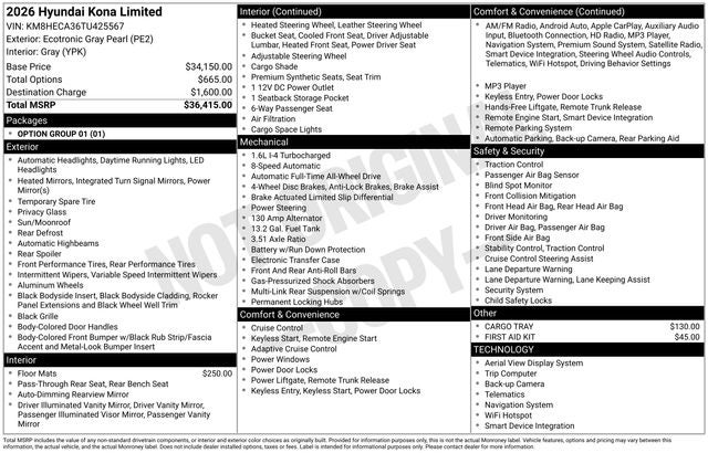 2026 Hyundai Kona Limited AWD
