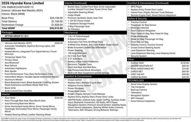 2026 Hyundai Kona Limited AWD