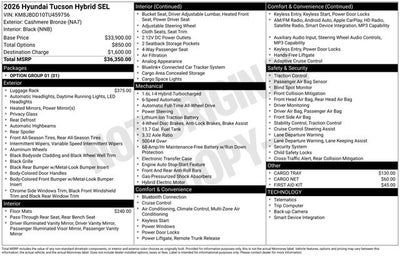 2026 Hyundai Tucson Hybrid SEL