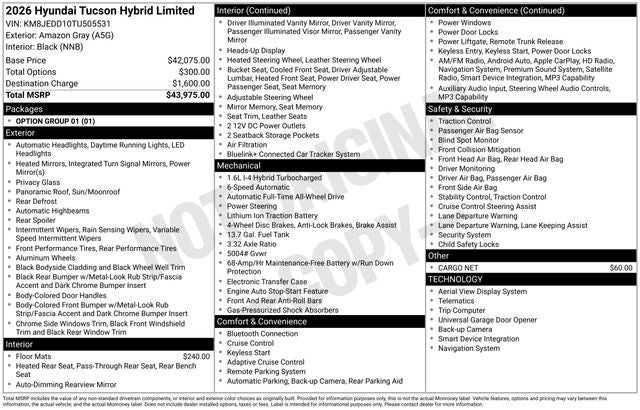 2026 Hyundai Tucson Hybrid Limited