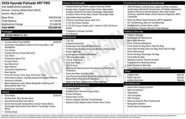 2026 Hyundai Palisade XRT Pro