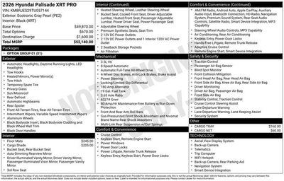 2026 Hyundai Palisade XRT Pro