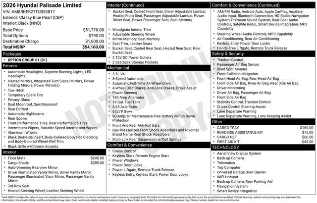 2026 Hyundai Palisade Limited AWD