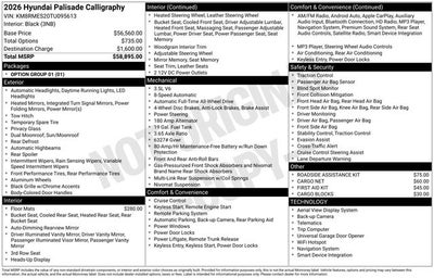2026 Hyundai Palisade Calligraphy AWD