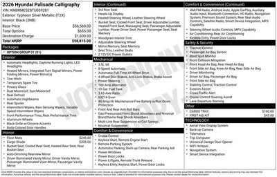 2026 Hyundai Palisade Calligraphy AWD