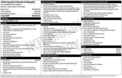 2026 Hyundai Palisade Calligraphy AWD
