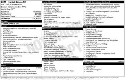 2026 Hyundai Sonata SE