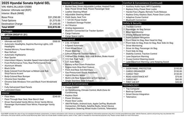 2025 Hyundai Sonata Hybrid SEL