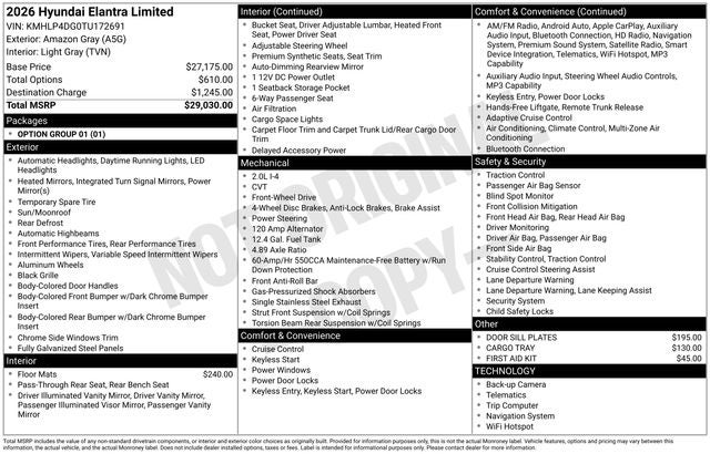 2026 Hyundai Elantra Limited
