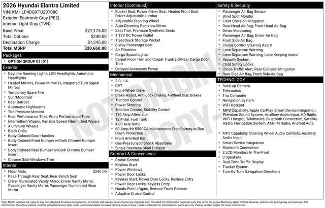 2026 Hyundai Elantra Limited