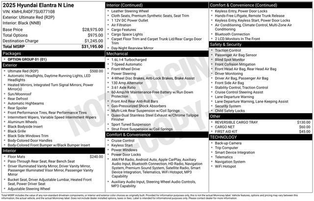 2025 Hyundai Elantra N Line