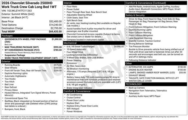 2026 Chevrolet Silverado 2500HD Work Truck