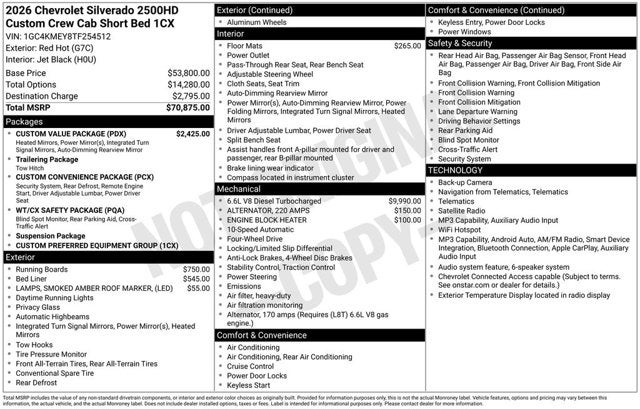 2026 Chevrolet Silverado 2500HD 4WD Crew Cab 159" Custom