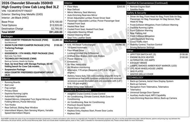 2026 Chevrolet Silverado 3500HD High Country