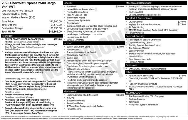 2025 Chevrolet Express Cargo Van Work Van