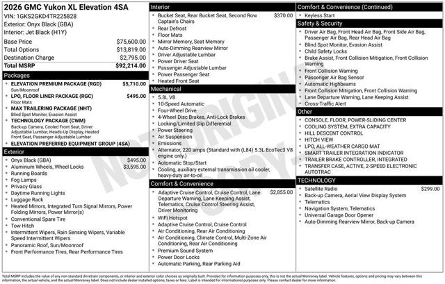 2026 GMC Yukon XL Elevation
