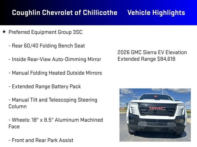 2026 GMC Sierra EV Extended Range Elevation