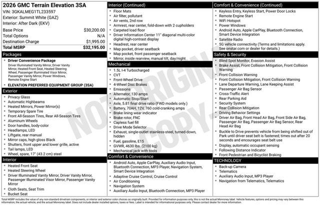 2026 GMC Terrain FWD Elevation