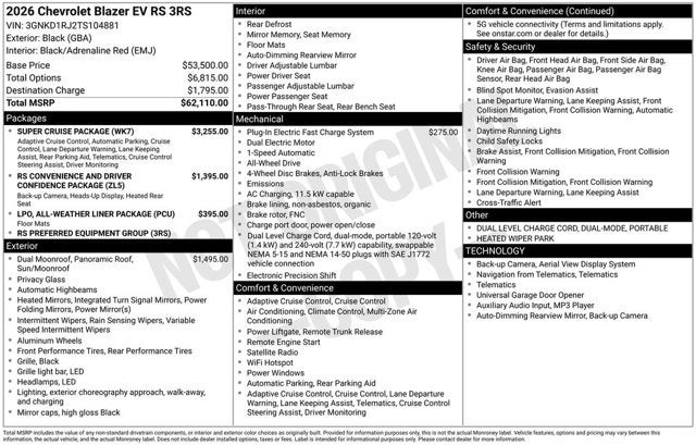 2026 Chevrolet Blazer EV AWD RS