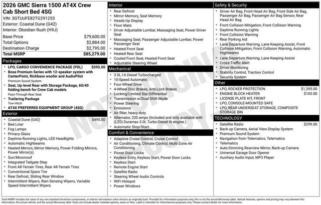 2026 GMC Sierra 1500 AT4X