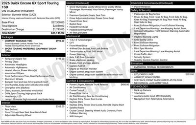 2026 Buick Encore GX Sport Touring