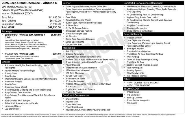 2025 Jeep Grand Cherokee L Altitude X