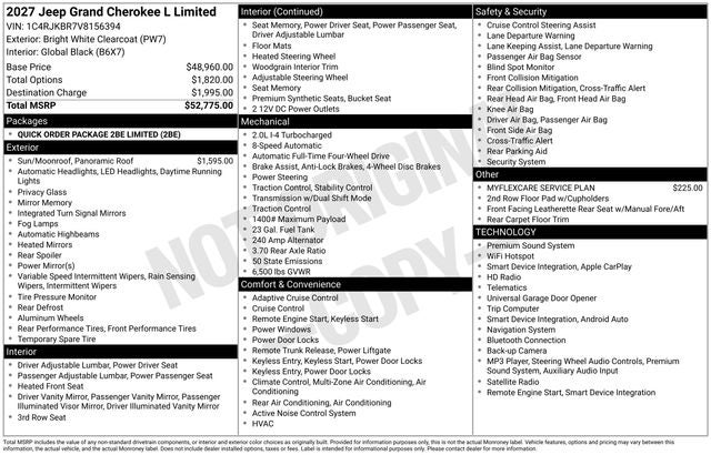 2027 Jeep Grand Cherokee L Limited